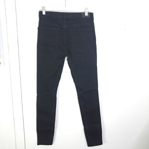 American Eagle Jeans Womens 6 Long High Rise Jeggings Ripped Distressed Black - Picture 7 of 11